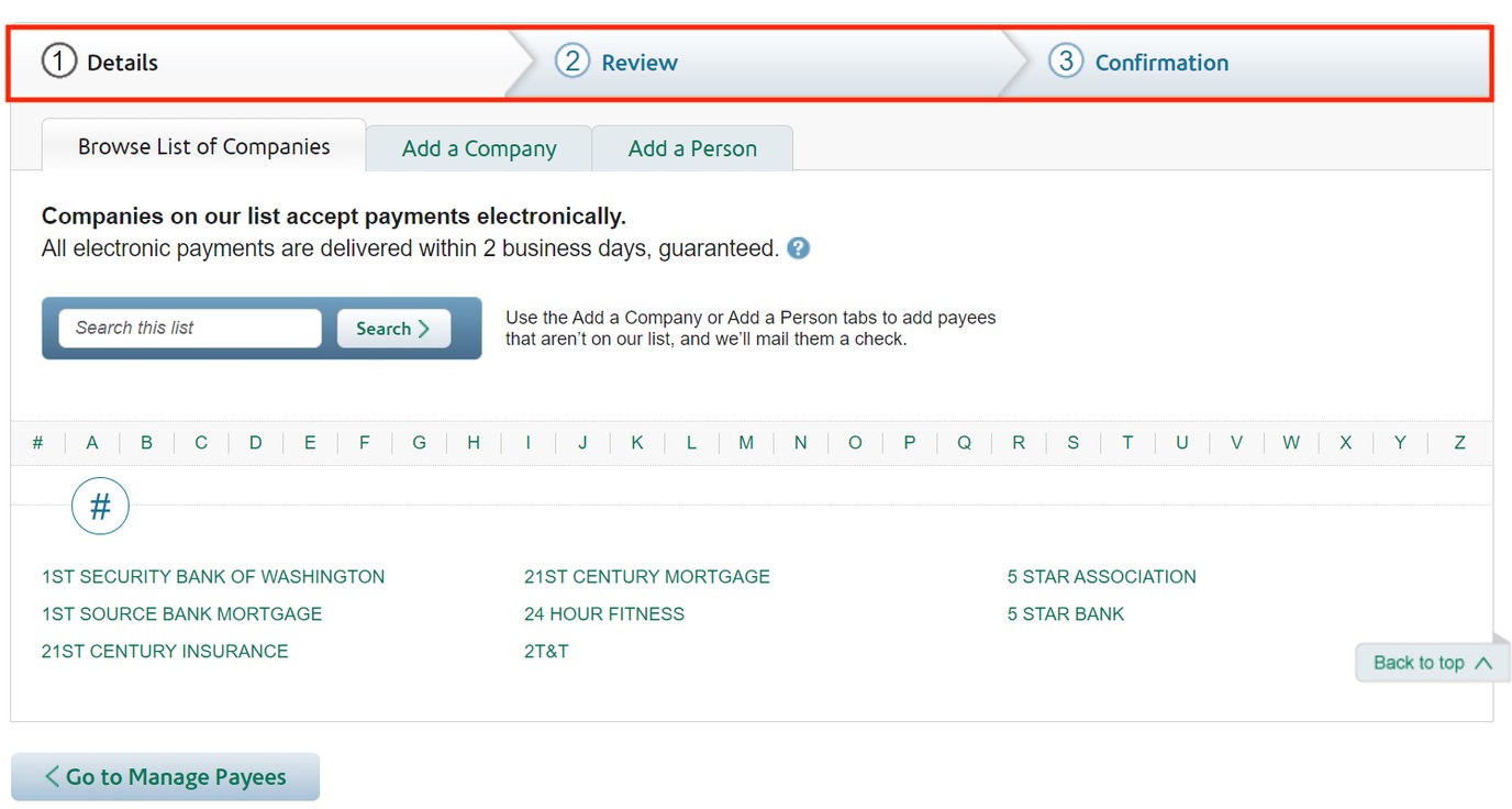 How do I set up web bill pay?